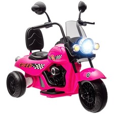 6V 3 Wheel Electric Motorcycle for Kids w/ Headlights, Music, Pink