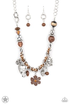 Paparazzi Jewelry - Charmed I am Sure - Brown Necklace - Brand New