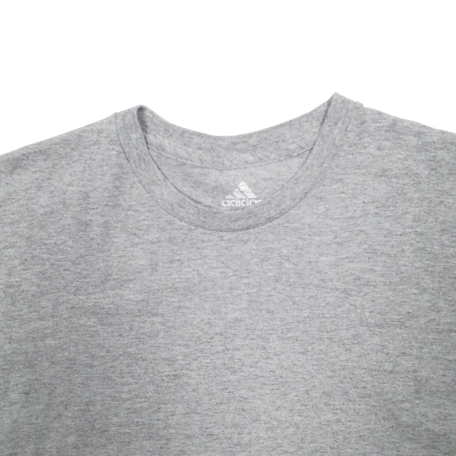 ADIDAS Grey T Shirt Tee Spellout Short Sleeve Cotton Blend Womens S image 2