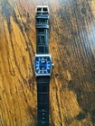 Men Seiko Slim Quartz Blue Dial Black leather Dress Watch