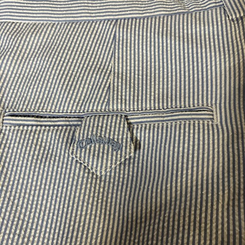 Callaway Golf Mens Shorts 36W 11L Blue White Stripes Seersucker Free Shipping! - Picture 5 of 7