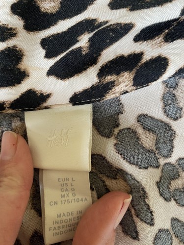 Maxi abito donna H&M stampa leopardata taglia L lungo maniche corte preferito blogger - Foto 4 di 10