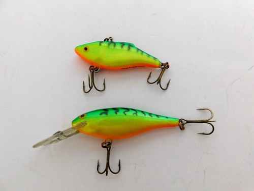 Two VTG Rapala Fishing Lures 1 Deep Runner 1 Rattlin Rap Both Ex. Vtg. Cond.