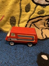 Vintage 70’s Tonka #55450 Metal Van w/ Orange Stripes Made In The USA.