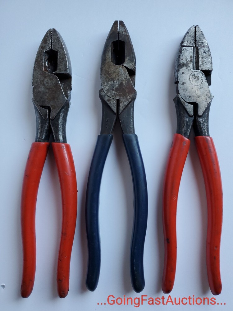 3 Linesmen Electrician Pliers USA Steel Side Cut Twist Splice Wire_Jonard Tools
