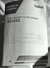 Symphonic Video Cassette Recorder SE426D Owner's Manual Instruction Book