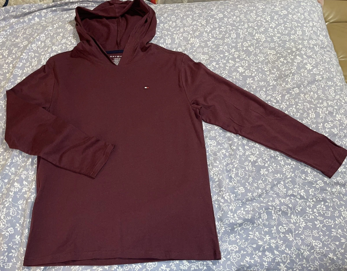 Tommy hilfiger hoodie burgundy new arrivals
