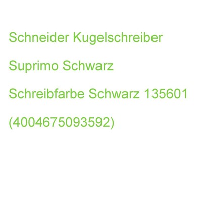 Schneider Kugelschreiber Suprimo Schwarz/transparent, Schreibfarbe: Schwarz, 1 S