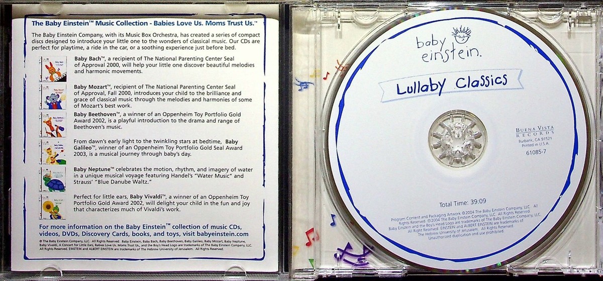 BABY EINSTEIN LULLABY CLASSICS CD 2004 SOOTHING BEDTIME MUSIC | eBay