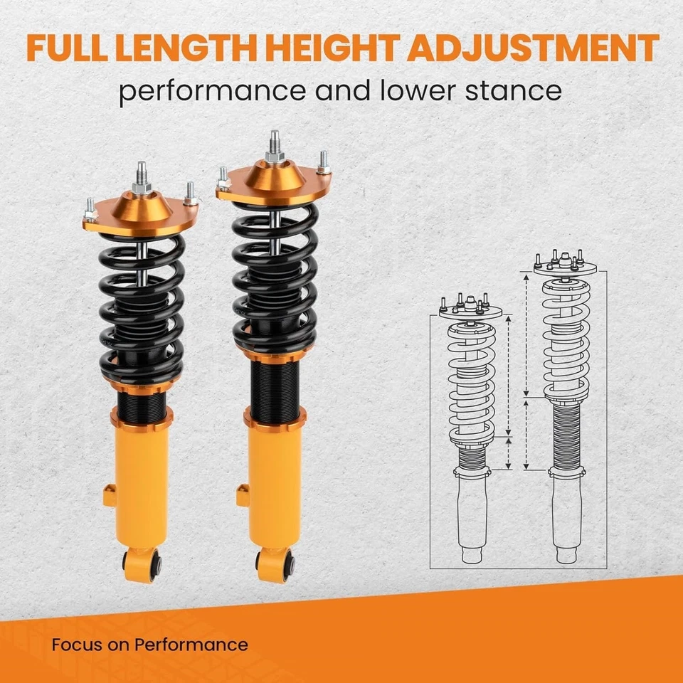 Kit de suspensión Coilovers para Mazda Miata MX-5 NA NB 1989-2005 altura ajustable Oro Foto 3 de 4