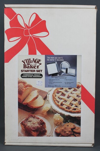 Vintage Chicago Metallic Village Baker 4 pezzi set base da forno #501G, NUOVO - Foto 9 di 9
