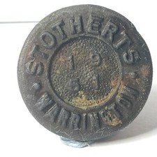 Vulcanite Mineral bottle stopper Stotharts Warrington  Advertising original .