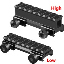 8 Slots Scope Riser Mount Base Mount 20mm to 20mm Picatinny Rail See Through US