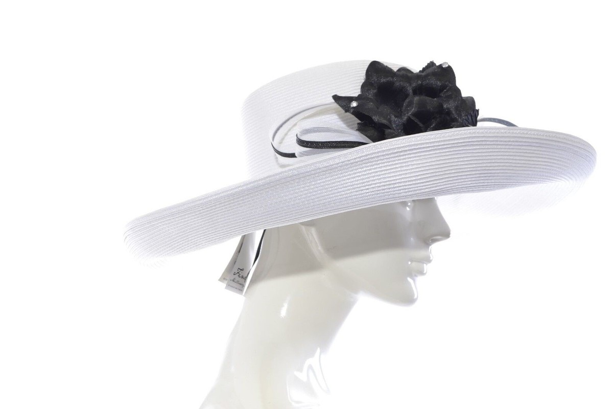 August Hat Company White Black w Black Rose Women Hat OS | eBay display picture 2