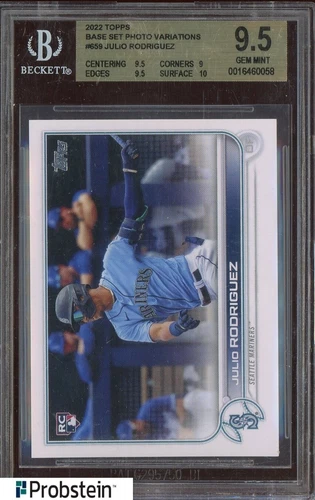 2022 Topps Base Set Photo Variations #659 Julio Rodriguez RC Rookie BGS 9.5