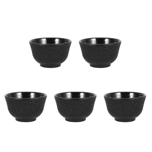 5 tazas de té hechas a mano de hierro fundido estilo japonés, - Imagen 9 de 12