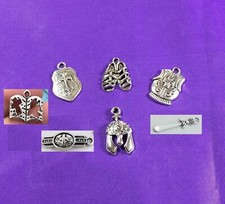 MIXED SET - 7 New Large ARMOR of GOD Charms Silver Alloy ONE EACH Free Shipping 