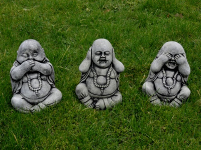 Steinfigur 3 er Set Buddhas nichts hören, nichts sagen, nichts, sehen