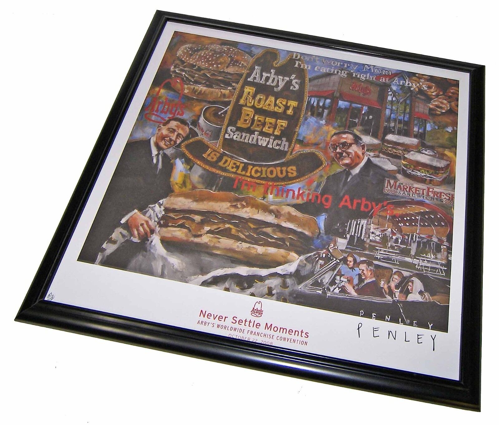 【RARE】Arby's "Never Settle Moments" Limited Edition Penley Signed Framed Print!
