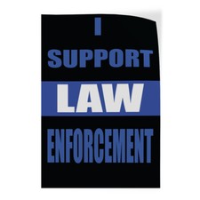 Door Decals Vertical Vinyl Stickers Multiple Sizes I Support Law Police Cop