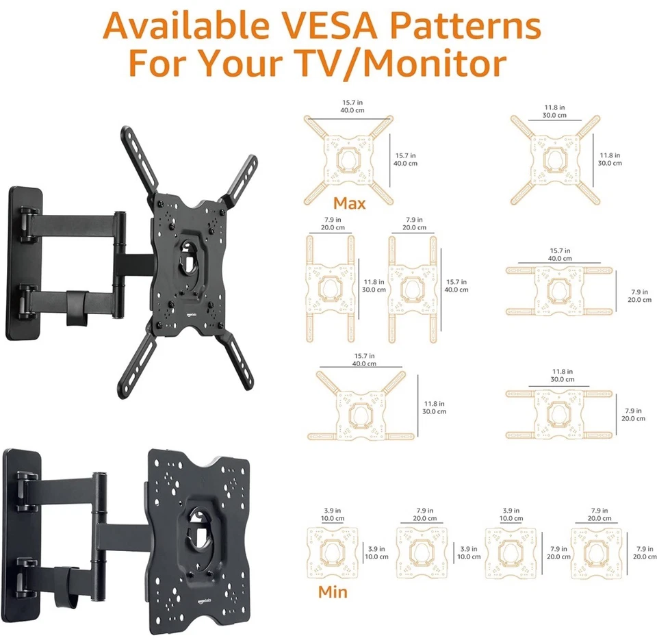 AmazonBasics 7851B 22-55 inch Articulating TV Wall Mount - Image 2 of 4
