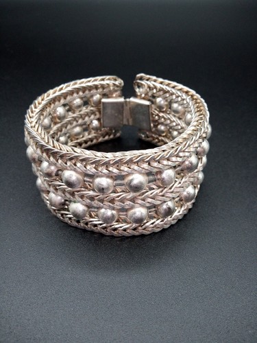 Gros Bracelet Homme/femme Métal Argenté - Style Années 90 - Fermoir Toggle