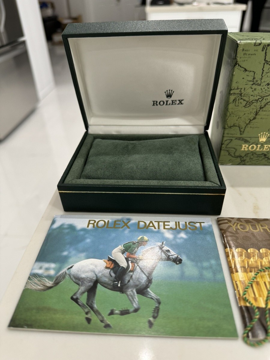 100% Genuine Vintage Rolex Datejust Green Box Booklets FULL