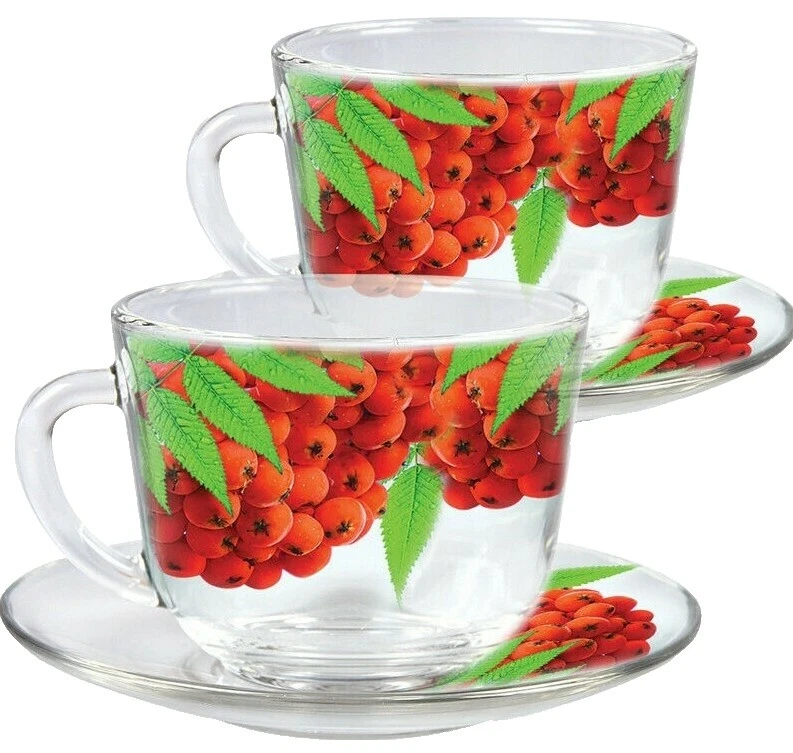 花卉当代茶杯和茶碟套装