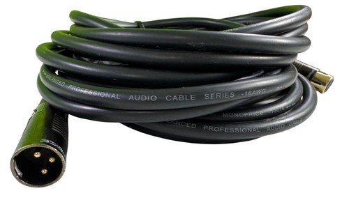 Cable Monoprice XLR macho a XLR hembra - 25 pies - negro, 16 AWG, chapado en oro - Imagen 3 de 4