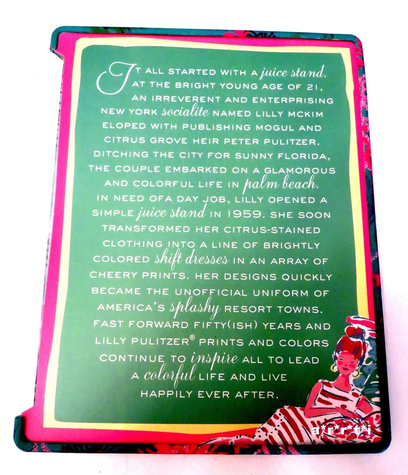 Funda para iPad Lilly Pulitzer para iPad 2 iPad 3ª Generación Sucia Shirley Nueva en Paquete Foto 3 de 4