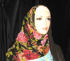 EC unique double Layers reversible 2 In 1 hijab abaya Islam scarf head cover 57