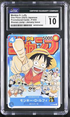 CGC 10 GEM MINT Japanese One Piece 2023 Monkey D. Luffy P-033