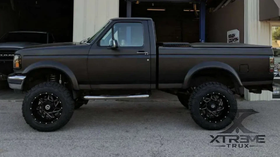 Juego completo de 4 llamaradas de guardabarros extendidas negras texturizadas Ford F150 F250 F350 Foto 2 de 4