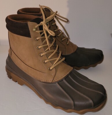 SPERRY rubber Leather Lace Up brown Rubber Waterproof rain  display picture 2