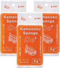 KAMENOKO TAWASHI Sponge Do Square Type 3pcs Orange