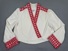 Vintage Evelyn Pearson Lounging Apparel Bed Jacket Cropped Long Sleeve Embroider