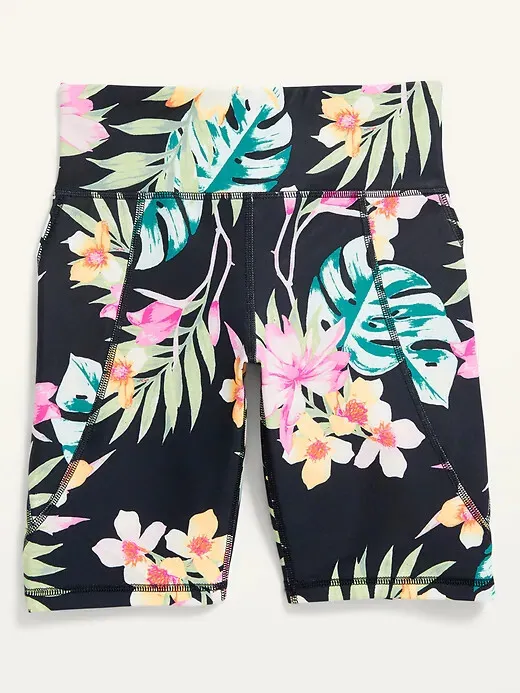 NWT Old Navy Girls Go-Dry Powersoft Athletic Shorts palm floral flower u  pick