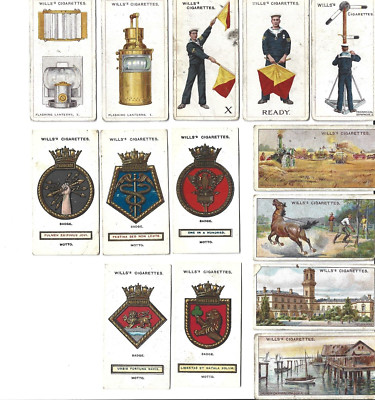 14 Wills's Cigarettes Tobacco Cards Overseas Dominions Signalling & Ships Badges
