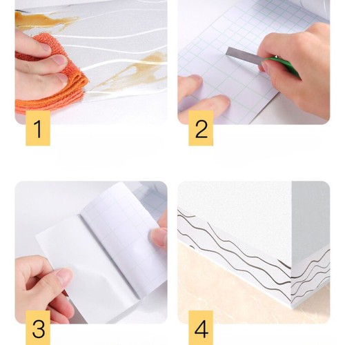 5M Selbstklebende Tapete Wand Sockelleiste Bordüre Aufkleber Wasserfest Gold DE - Bild 7 von 27