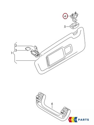 Original Audi Holder Mounting Sun Visor Moon Silver 8w0857562a Ep5 