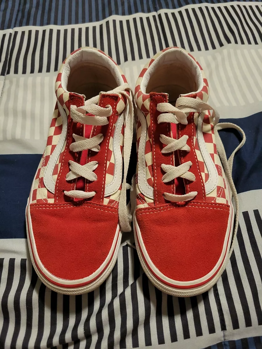 Vans old skool red checkerboard mens cheap