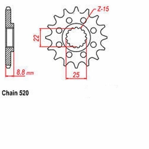 Pignon 15 dents pour restaurer la transmission par chaîne 520 de KTM MX 300