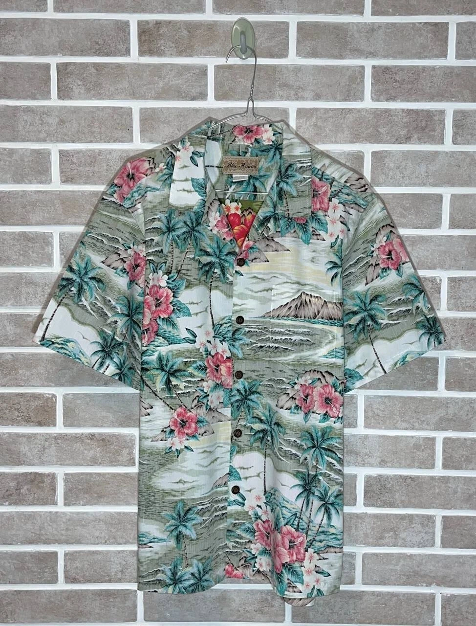 Vintage Made in USA Blue Hawaii Large Shirt hawaiian