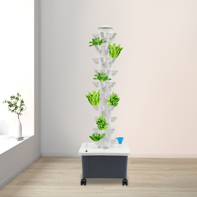 Modern Vertical Hydroponic System Tower Garden Home Grow Kit 10 Layer 50 Pots