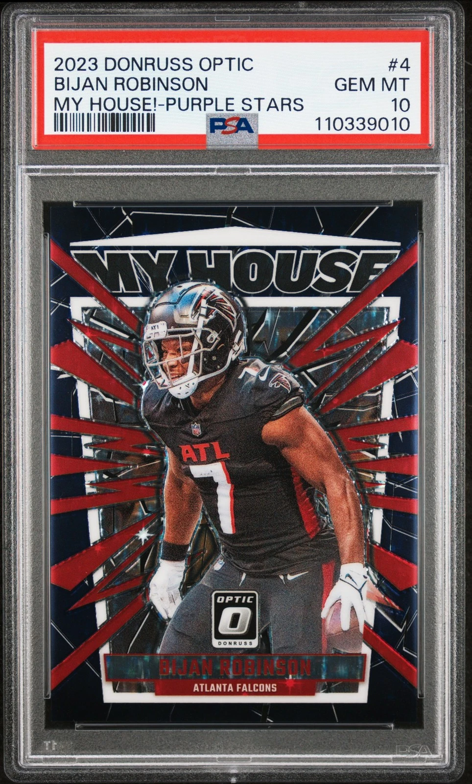 Bijan Robinson Panini Donruss Optic My House! #4 Purple Stars