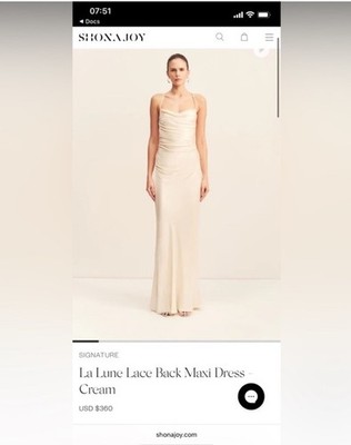 Shona Joy La Lune Lace Back Satin Dress Cream, Formal, US Size 4 | eBay