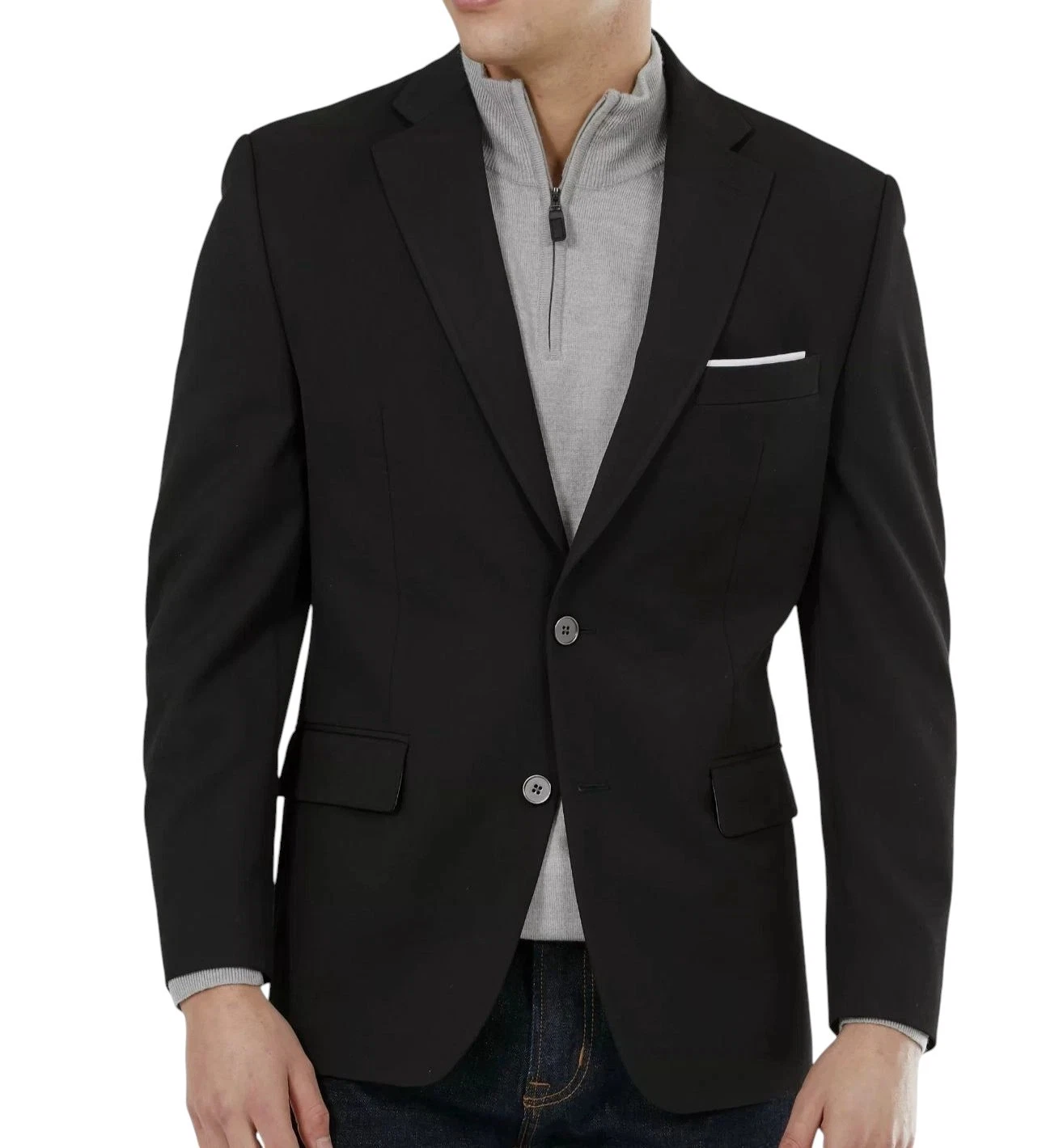 Michael Kors Mens Modern fit Sport Coat Blazer 40 R Black Solid