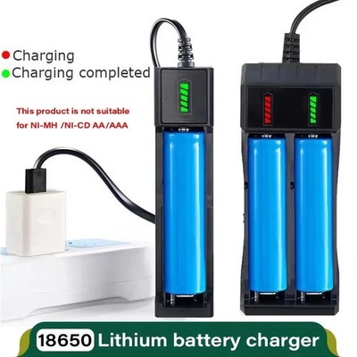 Akku ladegerät 1/2/4 Slot 3,7V Batterieladegerät LCD Universal für Li-ion