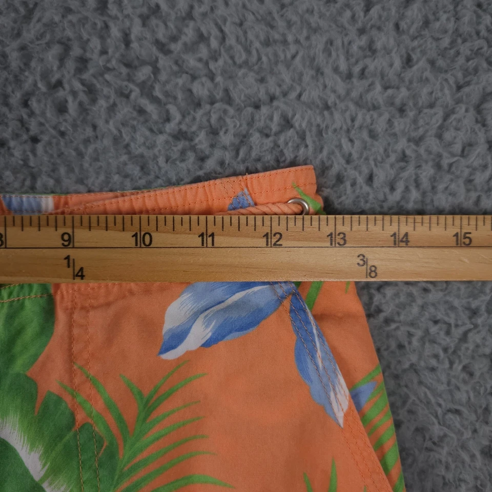 VTG Lauren Ralph Lauren Pants Womens 2P Orange Hawaiian Floral Rope Belt Capri - Image 4 of 4