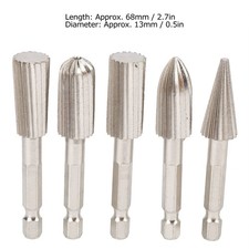 5x File 1/4in Hex Shank Double Cut Metal Grinder Drill Bit Set☜